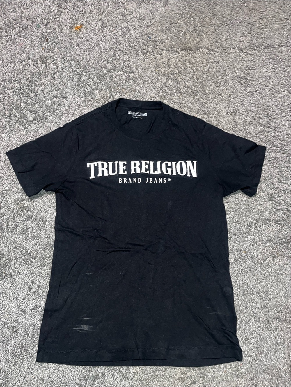 True Religion Black Tee with White Logo